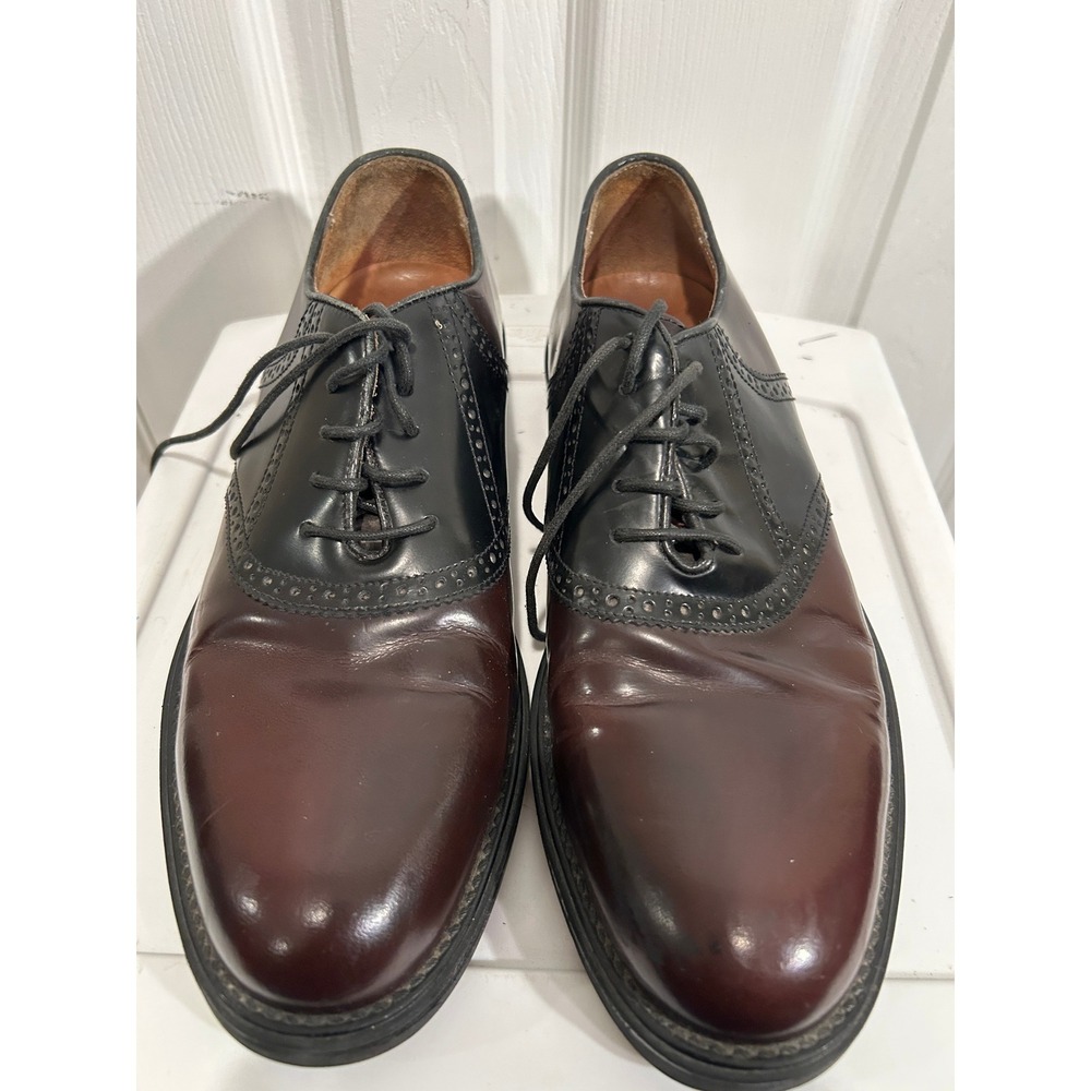Bostonian Flexlite Men's Size 11 Burgundy Black Saddle Oxford